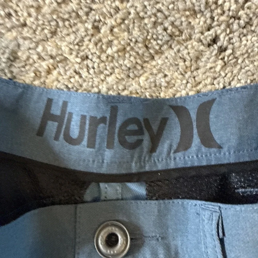 Hurley Men's Shorts Blue Lightweight Chino‎ Beach Casual Inseam 10